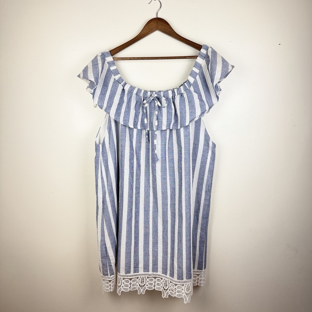 Go Coco Off Shoulder Mídi Dress 3XL Lace Cootagecore Coastal Romantic